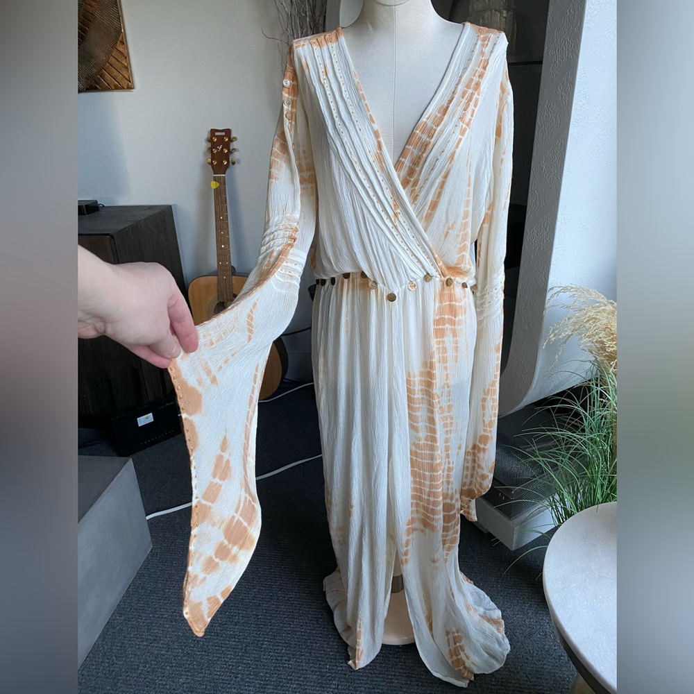 Bubys Gypsy Coin Tie Dye Bell Sleeve Dress jens pirate booty LoveShackFancy boho